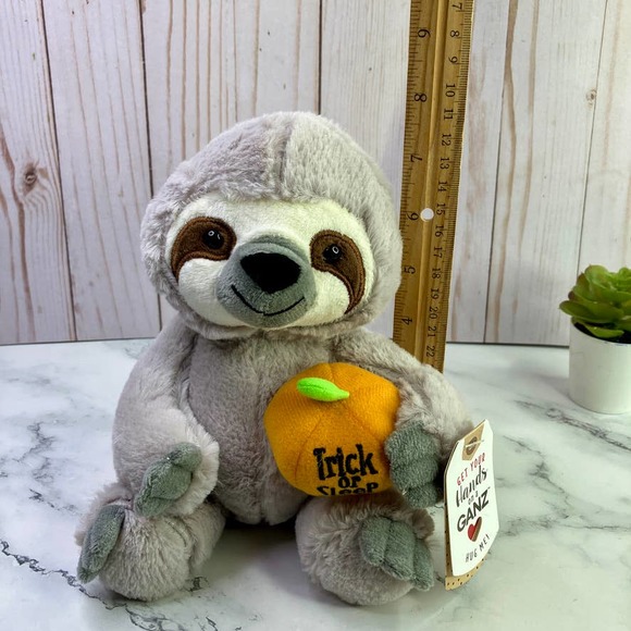 Ganz Trick Or Sleep Pumpkin Sloth 10" Halloween Plush Stuffed Animal Toy - Picture 5 of 5